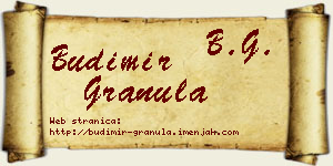 Budimir Granula vizit kartica